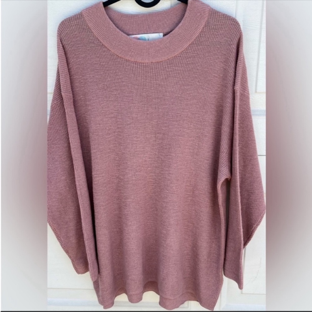 Women's Free People Beach Malibu Sweater Ribbed Knit l Oversized blush S/P